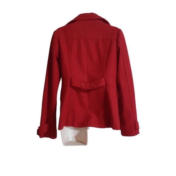 CoffeeShop Wool Blend Red Peacoat - Picture 3 of 10